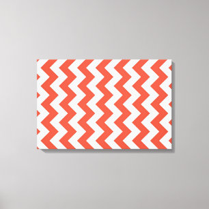 Orange och vit Zigzag Canvastryck