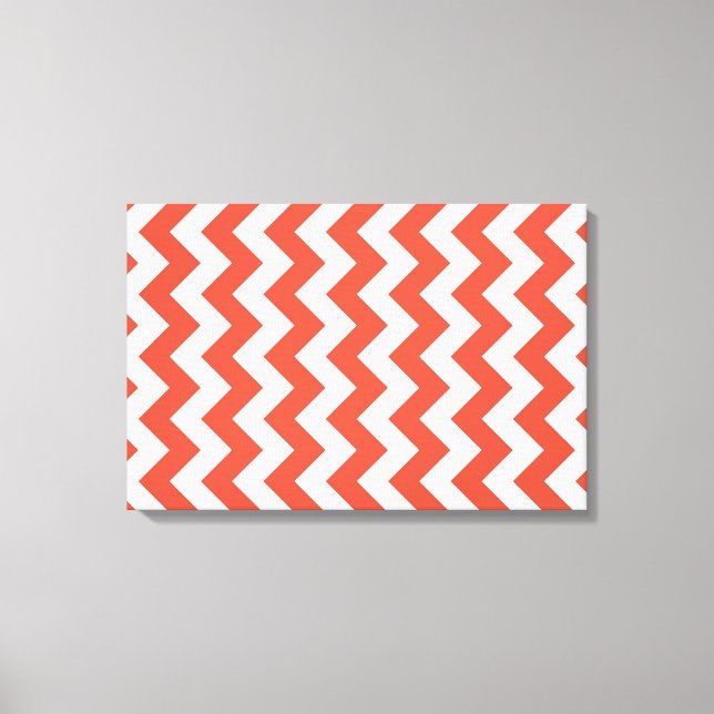 Orange och vit Zigzag Canvastryck (Framsida)