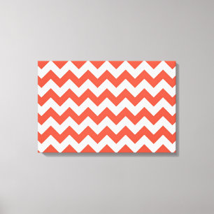 Orange och vit Zigzag Canvastryck