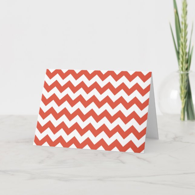 Orange och vit Zigzag Kort (Framsida)