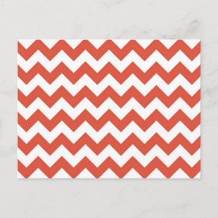 Orange och vit Zigzag Vykort