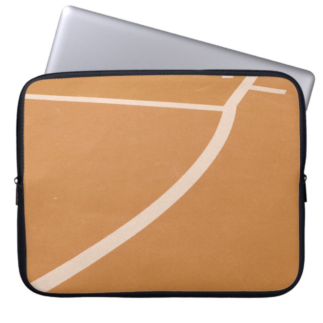 Orange och vita basketbollen linjer laptop fodral (Framsidan)