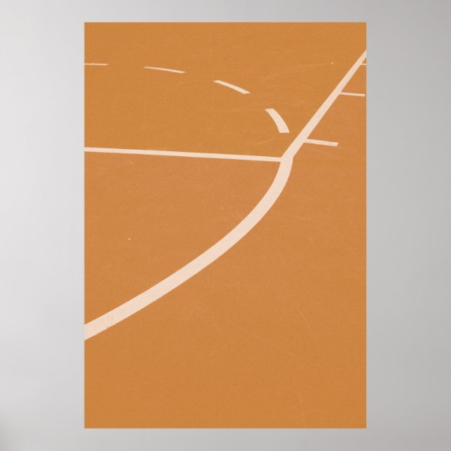Orange och vita basketbollen linjer poster (Framsidan)