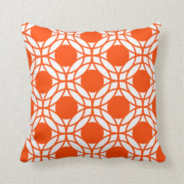 Orange och vita cirklar Geometric Mönster Kudde