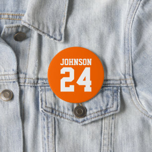 Orange och Vita Idrottsmannen Namn Jersey-nummer Knapp