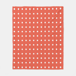 Orange och Vita Polka dots Fleecefilt