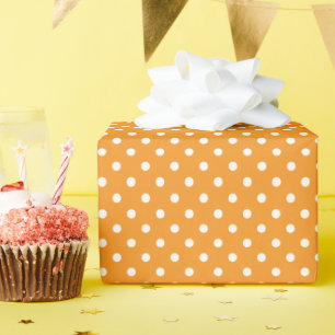 Orange och Vita Polka dots Presentpapper
