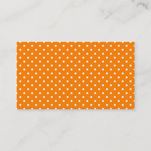 Orange och Vita Polka dots Visitkort (Framsida)