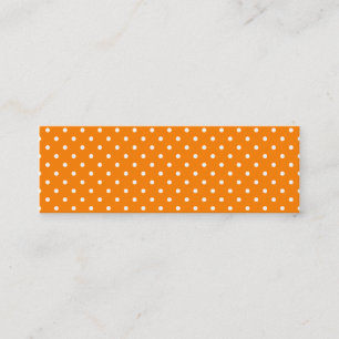 Orange och vita prickar mini visitkort