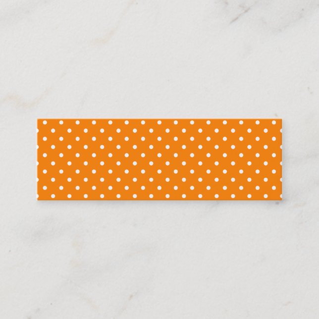 Orange och vita prickar mini visitkort (Framsida)