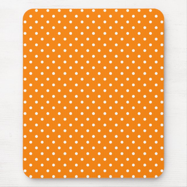 Orange och vita prickar musmatta (Framsidan)