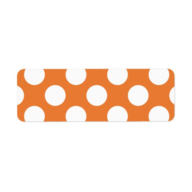 Orange och vita prickar returadress etikett (Framsidan)