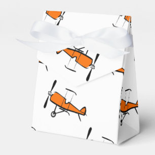 Orange- och vita propp-biplan; Små Flygplan Presentaskar