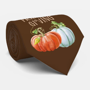Orange och vita pumpor Lycklig Friendsgiving fall Slips