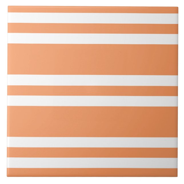 Orange och Vita Rand Kakelplatta (Framsidan)
