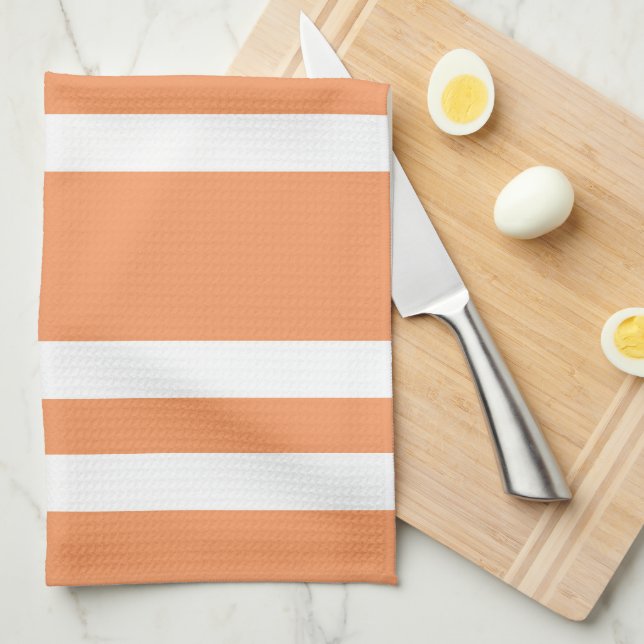 Orange och Vita Rand Kökshandduk (Vikt i Fjärdedel)