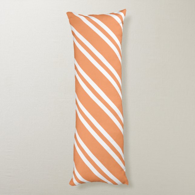 Orange och Vita Rand Kroppskudde (Baksidan (Vertikal))