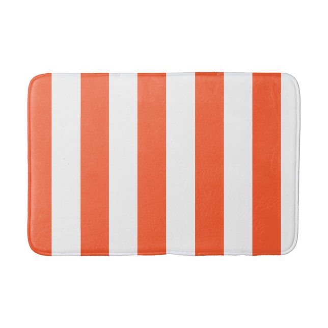 Orange och vita ränder  badrumsmatta (Framsidan)