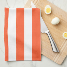 Orange och vita ränder kökshandduk