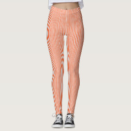 orange och vita stripe- och krackade baljväxter leggings