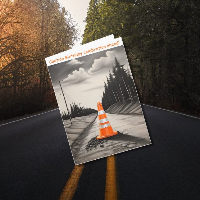 Orange- och vita trafikledningens födelsedag kort (Skapare uppladdad)