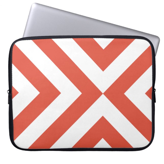 Orange och vita tuggben laptop sleeve (Framsidan)