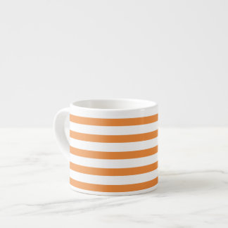 Orange och Vita Vågrät Rand Espressomugg