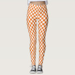 Orange och vitkontroll leggings<br><div class="desc">Orange och vita kontrollerade skinn</div>