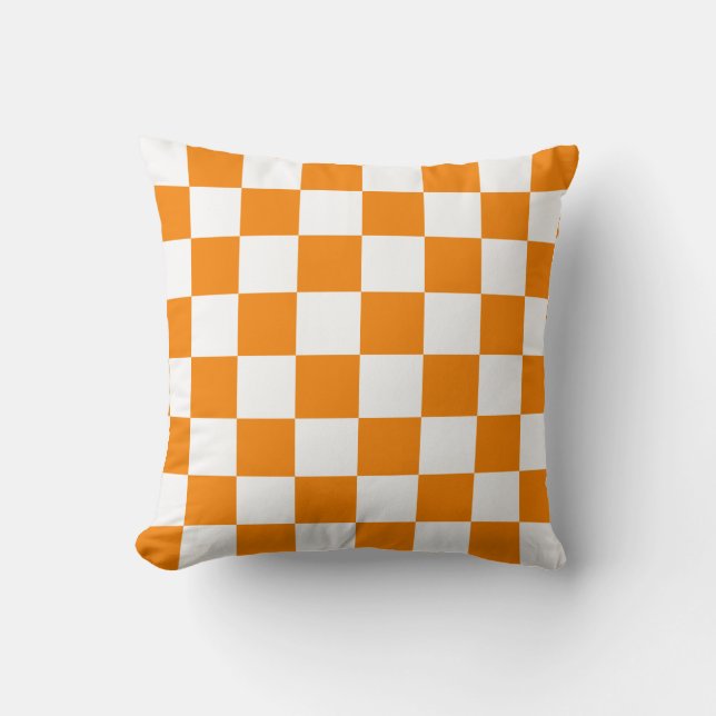 Orange och vitkontroller kudde (Framsida)