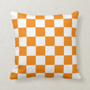 Orange och vitkontroller kudde