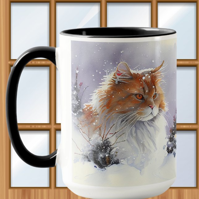 Orange och vitmaska Coon Tabby katt-kaffe Mugg (Skapare uppladdad)