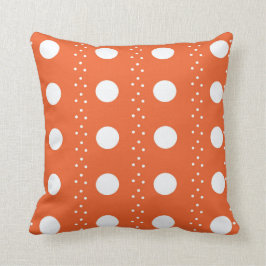 Orange- och vitPolkadot randar Kudde
