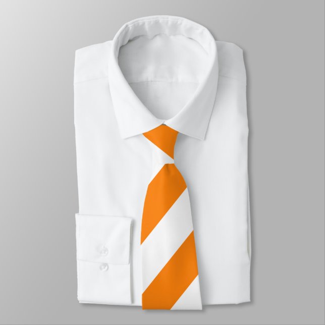 Orange och vitstripe Necktie Slips (Bunden)