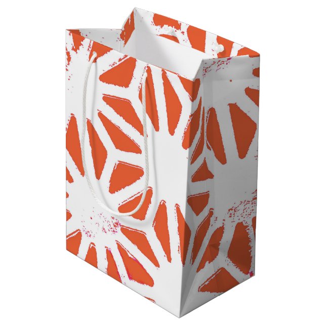 Orange och vitt geometriskt mönster (Baksidan Vinklad)