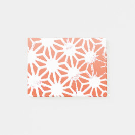 Orange och vitt geometriskt mönster post-it block