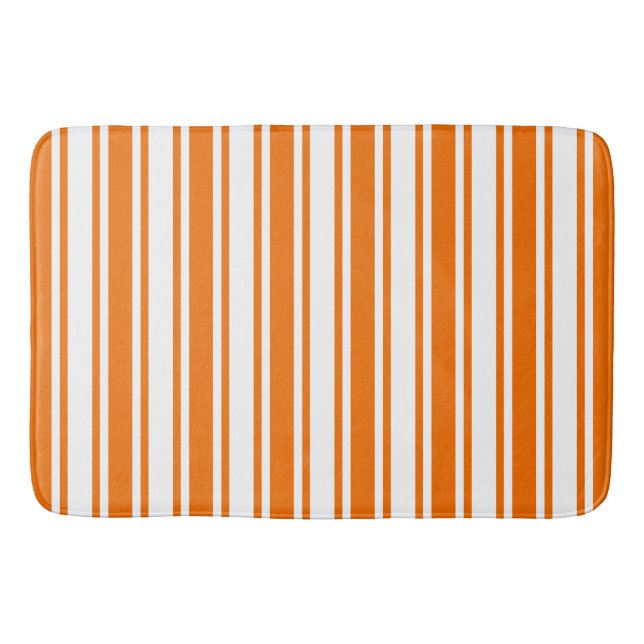 Orange och vitt kandy rand badrumsmatta (Framsidan)