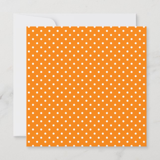 Orange och vitt Polka dots tomt Inbjudningar (Framsida)