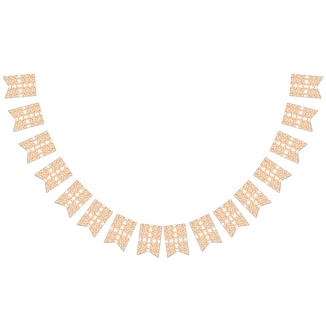 orange och vitt tapet med blommigt vimplar (Alla)