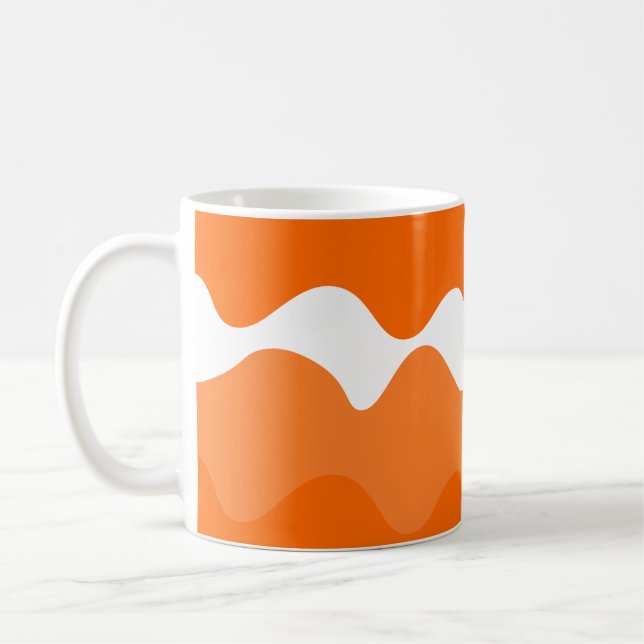 Orange och vitt vågrät vinkarare mönster kaffemugg (Vänster)