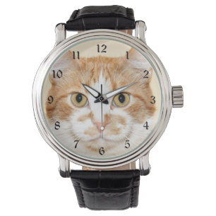 Orange- och vittabbyansikte armbandsur