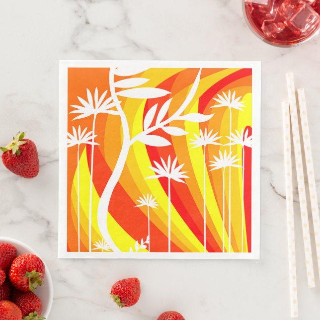 Orange och vitväxter pappersservett (Insitu)