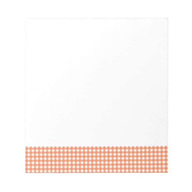 Orange och White Gingham Anteckningsblock (Framsida)