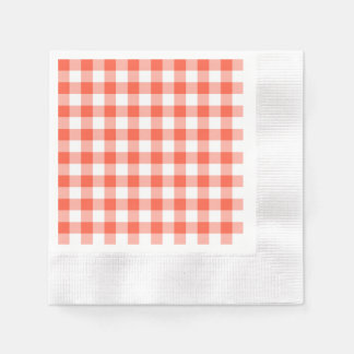 Orange och White Gingham Check Mönster Pappersservett