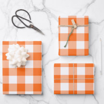 Orange och White Gingham Check Play