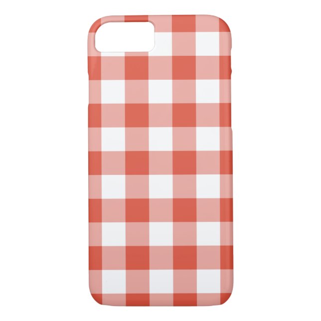 Orange och White Gingham Mönster Case-Mate iPhone Skal (Baksida)