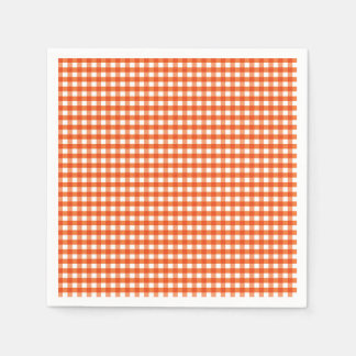 Orange och White Gingham Mönster Pappersservett