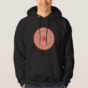 Orange och White Mandala Hoodie