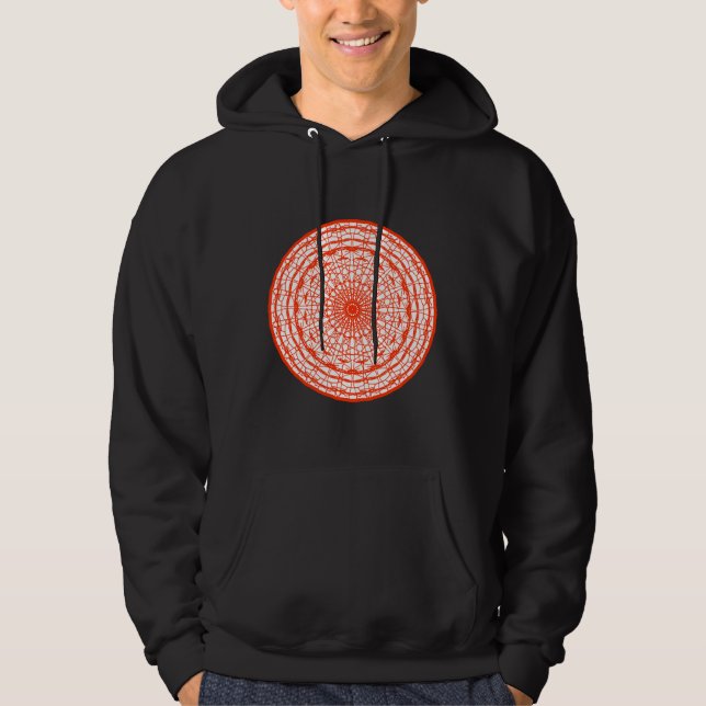 Orange och White Mandala Hoodie (Framsida)