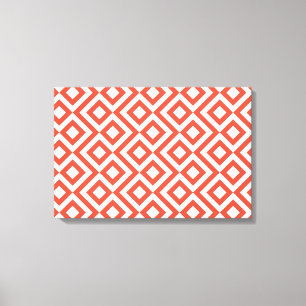 Orange och White Meander Canvastryck