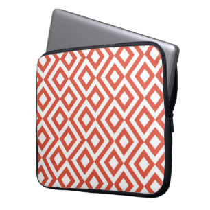 Orange och White Meander Laptop Sleeve